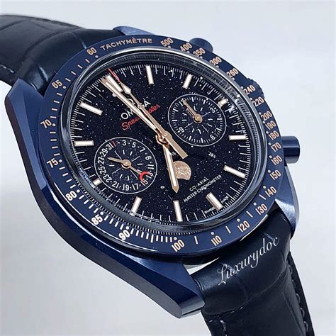 omega moon watch blue